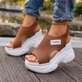 thumbnail image 6 of Elvqul Womens Summer Sandals Walking Platform Wedge Sandals Open Toe Outdoor Beach Dressy Casual Holiday Ankle Strap Shoes for Women, 6 of 9