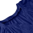 thumbnail image 5 of Summer Jumpsuits for Women Casual Cotton V Neck Short Sleeve Button-Down Loose Fit Rompers with Pockets Blue XXL, 5 of 9