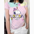 thumbnail image 2 of Camiseta de manga larga de Snoopy para mujer, camiseta con capucha de corte entallado para primavera y otoño, camiseta básica de ropa urbana para mujer, top informal, 2 of 5