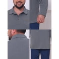 thumbnail image 7 of DARING DIVA Men's Big Tall Chest Pocket Long Sleeve Business Polo Shirt 2XL Gray, 7 of 7