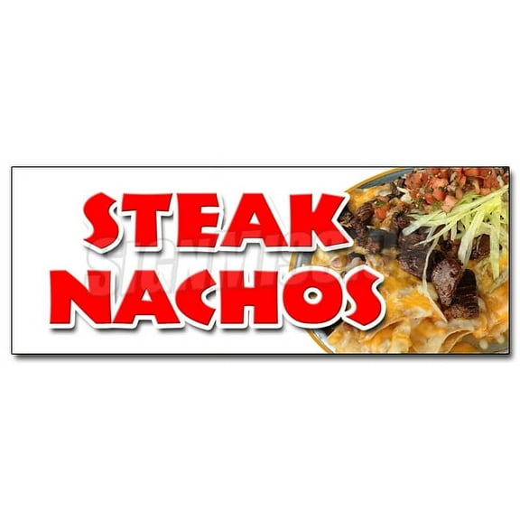 12" STEAK NACHOS DECAL sticker snack melted mexican chili tacos tex mex food