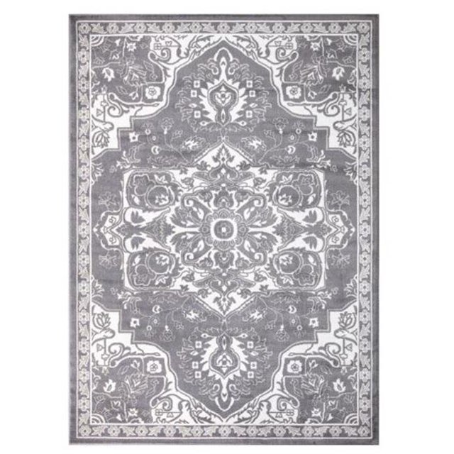 Concard Global Trading 69366 7 x 9 ft.Vintage Medallion Area Rug, Gray