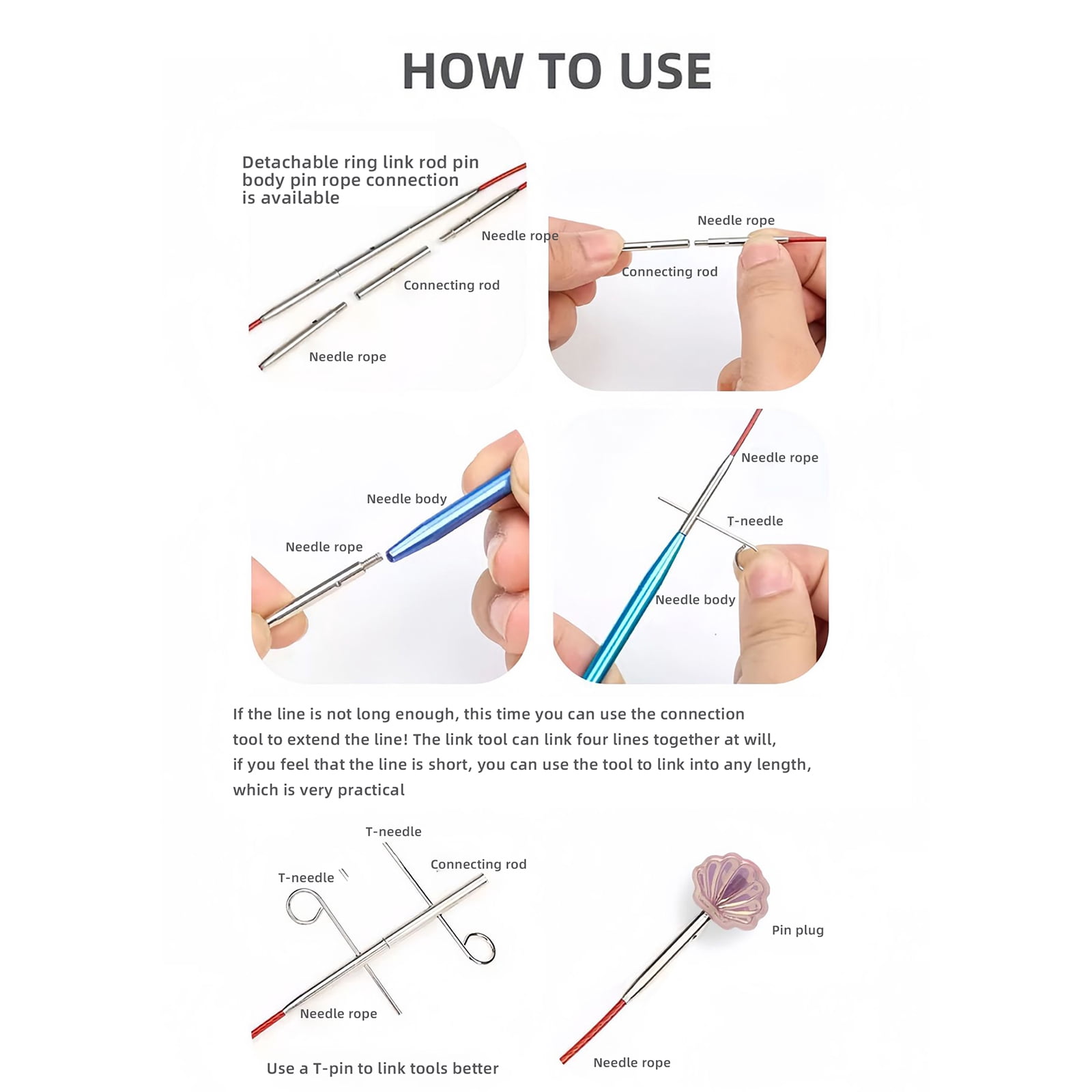 Stainless Interchangeable Crochet Needle Circular Knitting Needle Set Weaving Yarns Knitting Tool Weave Accessories Kits