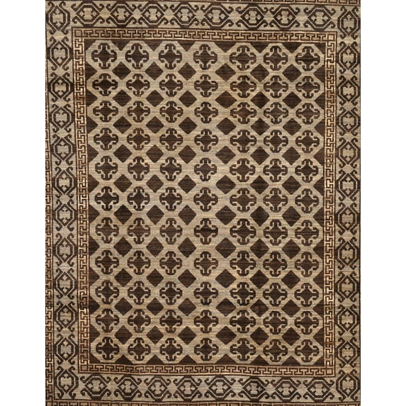 Ahgly Company Indoor Rectangle Abstract Bakers Brown Southwestern Area Rugs, 2' x 5'