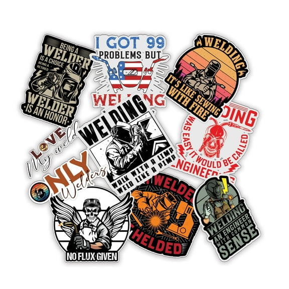 10 Pcs Hard Hat Stickers for Adults, Sticker Sheet for Tool Box, Water Bottle, Construction Hat, Helmet, & Hard Hat Accessories