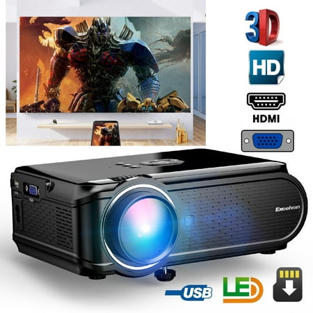 Mini Projector, Excelvan 1000Lux Projector with Synchronize Smart Phone Screen, Supported 1080P, 130