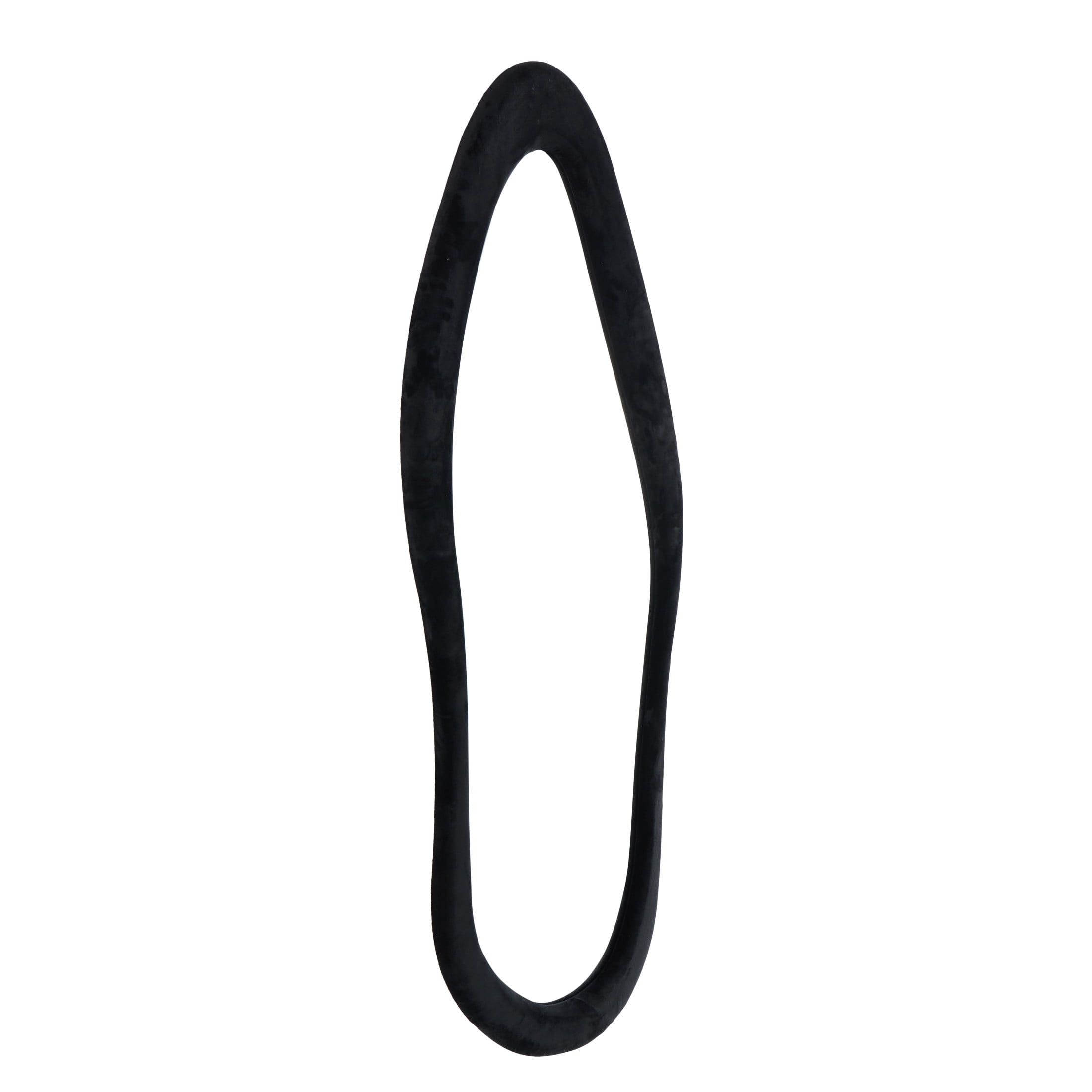 DecMode 26" x 65" Black Wavy Abstract Wall Mirror