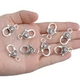 thumbnail image 7 of 20 Pieces Antique Silver Alloy Large Heart Lobster Claw Clasp Jewelry Cord End for DIY Making Necklace Bracelet, 2.6 X 1.5cm, 7 of 7