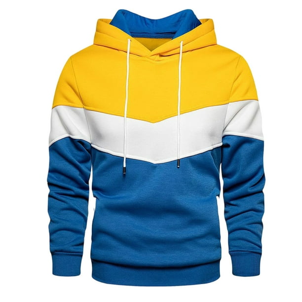 pstuiky Camisas de manga larga abrigadas para hombre, Sudadera deportiva de manga larga con bolsillo, holgada y cálida, con diseño de patchwork y colores para hombre xl