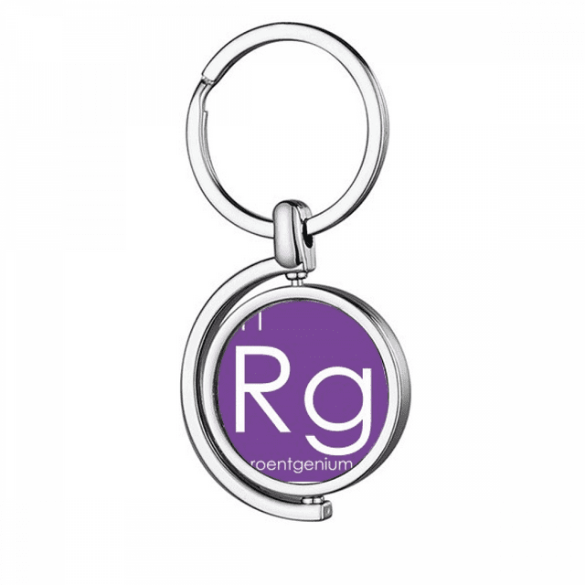 Chestry Éléments Période Table Transition Métaux Roentgenium Rg Rotation Porte-Clés en Métal Porte-Clés