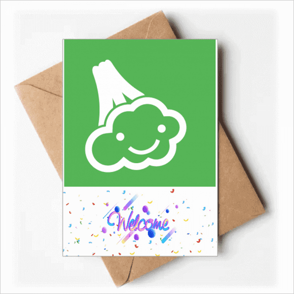 Cartes de Vœux Expression Légumes Chou-Fleur Heureux Corps Bienvenue Retour Enveloppes Vierges