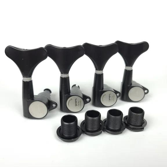 KAYNES 1:18 Ratio Headstock Sealed Electric Bass Guitar Machine Heads Tuners Closed Guitar Tuning Key Pegs DJ242 Black