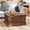 Brown, variant on Easoger Farmhouse Coffee Table, Square Wood Center Table with Large Storage Space, Metal Corners for Living Room, White
