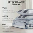 thumbnail image 5 of Twin Comforter Set, 2 Pieces Striped Bed Set, Soft Brushed Microfiber Reversible Bedding Set for All Season, Lightweight & Breathable Bedding Set with Comforter & Sham, Navy/Blue, 5 of 9