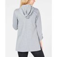 thumbnail image 2 of Almost Famous Juniors’ Ruched-Sleeve Hoodie Blazer Jacket (Gray, XS), 2 of 2