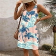 thumbnail image 3 of UPPADA Women's Summer Beach Dress Floral Print Midi Sundress Sleeveless Casual T-Shirts Dress V Neck Loose Boho Tank Dresses 2025 Items Pink,XXL, 3 of 7