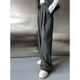 thumbnail image 4 of Women'S Work Pants Wide Leg Dress Pants High Waisted Casual Business Office Pants Slacks Grey M, 4 of 7