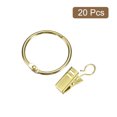 thumbnail image 3 of Curtain Rings with Clips, 20 Pack Carbon Steel Drapery Curtain Clip Rings, 1.5" Curtain Clip Rings Hooks (Gold), 3 of 5