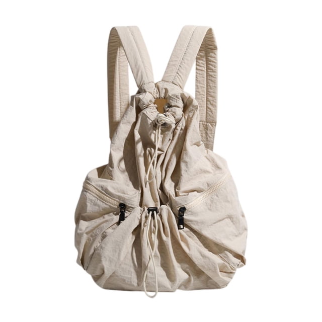 Bolsa de gimnasia de moda portátil de mochila casual de mochila para adultos caminando para acampar Beige