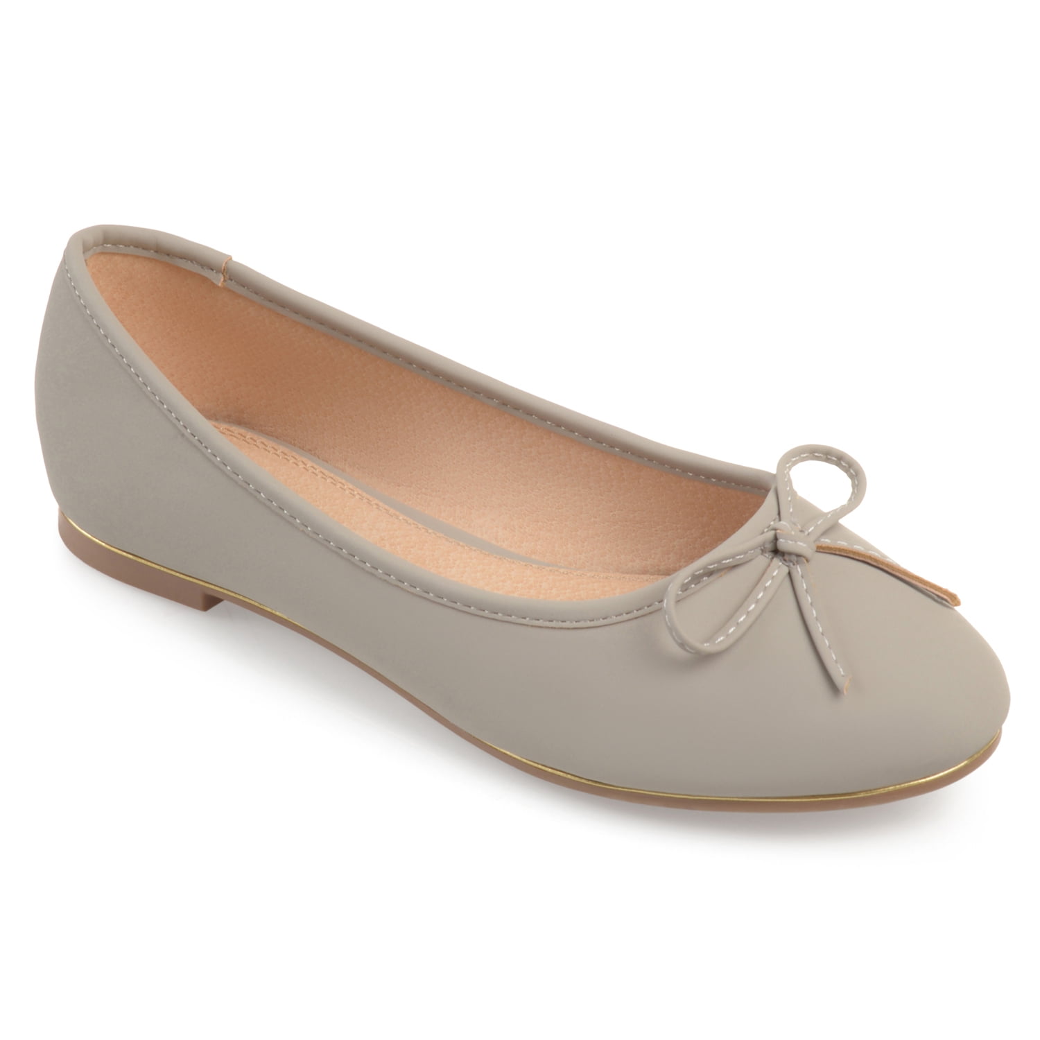 Brinley Co Womens Corky Bow Detail Wide Width Ballet Flats