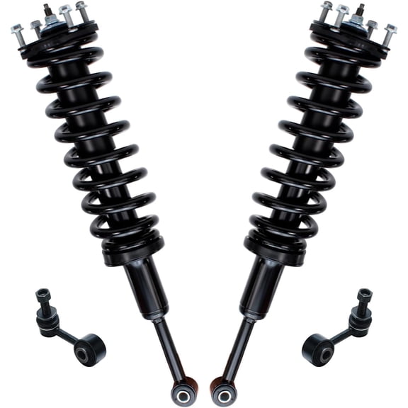 Detroit Axle - 4WD Front Struts Sway Bars for 2007-2020 Toyota Tundra 2 Struts w/ Coil Spring 2 Sway Bar Ends 2008 2009 2010 2011 2012 2013 2014 2015 2016 2017 2018 2019 Replacement Suspension