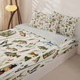 thumbnail image 3 of Homewish Hunting And Fishing Zipper Twin Comforter Sets with Fitted Sheet and 2 Pillowcases,Rustic Farmhouse Lodge Cabin Zipper Bedding Set,Light gray Reversible,4-Piece, 3 of 7