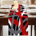 thumbnail image 3 of Table Runners 72 Inches Long Dress Scarves, Red Black Geometric Farmhouse Kitchen/Dining Table Runner, Coffee Tablerunners, Modern Art Abstract Grey Line 16x72 Inch, 3 of 9