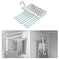 thumbnail image 3 of fastboy Multi Layer Folding Pants Hangers Slack Hotel Travel Wardrobe Rack Hanging Green 33.2 x 24cm 1Set, 3 of 6