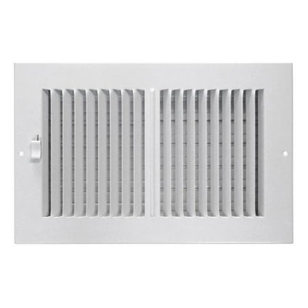 True Aire Wall Ceiling Register 2 Way 8 X 6 White Powder Coated Heavy Steel Construction