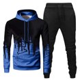 thumbnail image 1 of Mens Hooded Sports Tracksuit Unisex Two-Piece Running Outfits Long Sleeve Pullover Hoodies Sweatshirt+Sweatpants Set2XL, 1 of 3