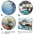 thumbnail image 3 of Designart "Reflective Moments at the Harbor Port XI" Nautical & Beach Floater Framed Wall Art Living Room, 3 of 7