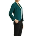 thumbnail image 4 of INSPIRE CHIC Blazer de Travail pour Femme Col à Revers Veste à Manches Longues Blazer de Complet Bleu Paon m, 4 of 6