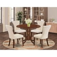 thumbnail image 4 of East West Furniture Dublin 5-piece Wood Dining Set in Mahogany/Light Beige, 4 of 11