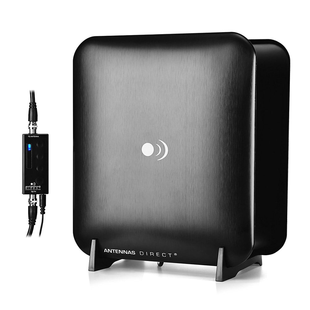 Digital 15dB Amplified Flat Indoor TV Antenna HDTV DTV UHF VHF FM Black /& White
