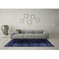 thumbnail image 3 of Ahgly Company Machine Washable Indoor Rectangle Abstract Blue Modern Area Rugs, 2' x 5', 3 of 4