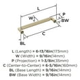 thumbnail image 5 of Amerock Ballard 6-5/16 inch (160mm) Center-to-Center Golden Champagne Cabinet Pull, 5 of 6