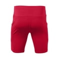 thumbnail image 4 of Biking Shorts for Men with Pockets 8''/5''/3'' High Waisted Yoga Workout Gym Spandex Tummy Control Athletic Shorts Red, Size XXL, 4 of 6