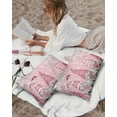 thumbnail image 3 of Pack of 2 Outdoor Pillow Covers, Christmas Gnome Winter Xmas Tree Snowflake Pink Waterproof Square Throw Pillowcase Cushion Decorative Pillow Covers for Couch Patio Tent, 20x12 in, 3 of 6