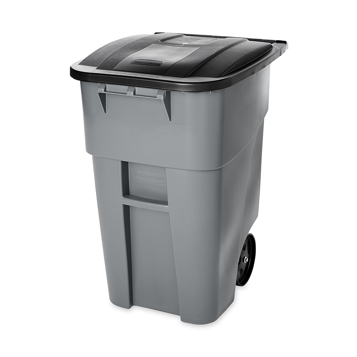  EtixXl 50 gal Roughneck Wheeled Plastic Garage Trash Can, Black  : Industrial & Scientific