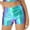 Blue&Purple, variant on TiaoBug Womens Metallic Booty Shorts High Waisted Shiny Rave Bottoms Dance Festival Costumes Gold L