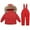 Red, variant on KAUOD Kids Puffer Snowsuits 2 Piece Front Pockets Ski Jackets Bib Pants Set Toddler Faux-F𝐮r Hood down Coats Snowpants Outfits