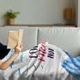 thumbnail image 3 of Saying Soft Flannel Fleece Throw Blanket, Watercolor Design Scene of Clouds Birds and Mountains Lettering Print, Cozy Plush for Indoor and Outdoor Use, 50" x 70", Azure Blue and White, by Ambesonne, 3 of 5
