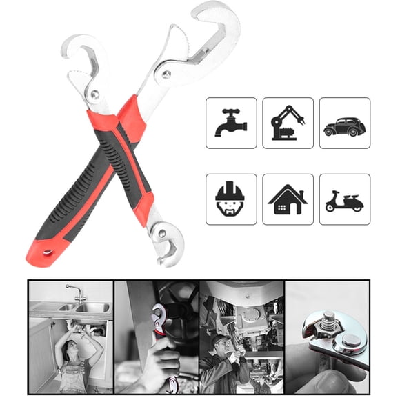 Magic Quick Self Adjusting Monkey Wrenches Set, Multi Function Universal Adjustable Auto Ratcheting Set for Disassembly and Assembly of Screws