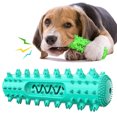 thumbnail image 1 of Juguetes para masticar para cachorros, juguetes para masticar para perros, palo de maíz para entrenar y limpiar los dientes, cepillo de dientes con ventosa chirriante, juguete interactivo para perros pequeños y medianos (azul) JM, 1 of 5