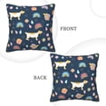 thumbnail image 3 of Square Throw Pillow Covers with Core, Cartoon Dog Blue Background Pillows for Sofa Beds, 18" x 18" Multicolor, 3 of 9