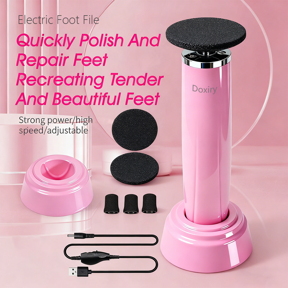 Doxiry Electric Foot File, Electric Callus Remover for Feet Dead Skin & Calluses Removal, Pink