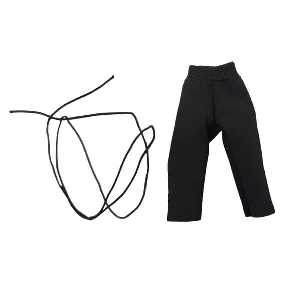 Pantalones de muñeca masculina 1/18, mini pantalón largo de pierna ancha, deportes atléticos, pantalones de figura masculina, disfraz para figuras de negro