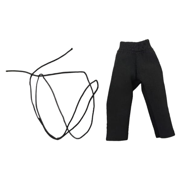 Pantalones de muñeca masculina 1/18, mini pantalón largo de pierna ancha, deportes atléticos, pantalones de figura masculina, disfraz para figuras de negro