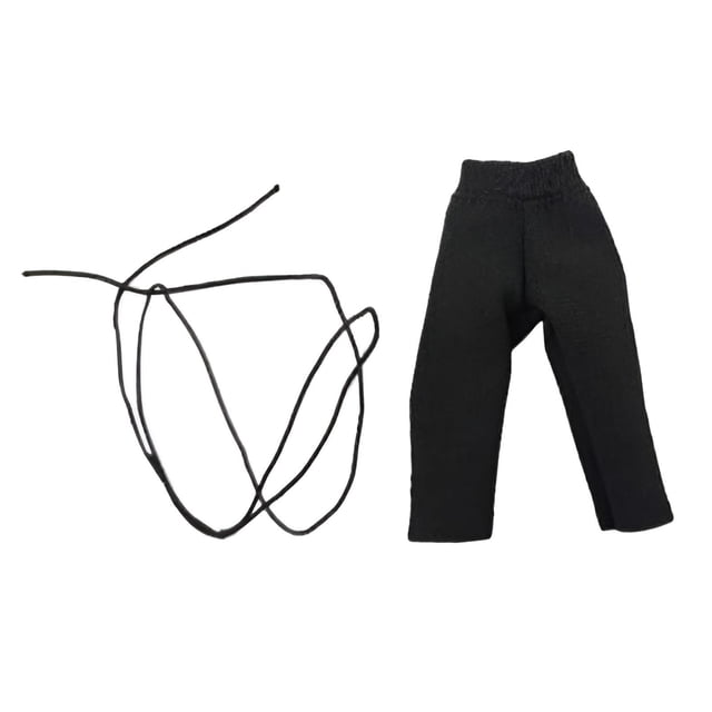 Pantalones de muñeca masculina 1/18, mini pantalón largo de pierna ancha, deportes atléticos, pantalones de figura masculina, disfraz para figuras de negro