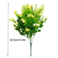 thumbnail image 2 of Flor artificial de 5 ramas, ramo de simulación de hierba, centro de mesa para el hogar, flor falsa de plástico, amarillo Jumpingount HA8137-03B, 2 of 6